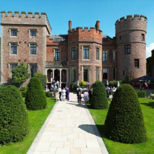 Wedding drone photography rowton castle